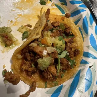 Tacos al pastor. Only one of 3 because I ate them very fast.