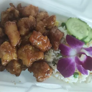 Orange Chicken with rice