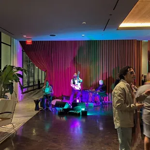 Friday live music next to the bar.  No reservation needed.