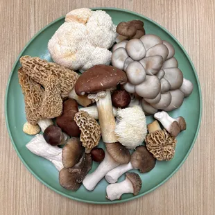 a plate of mushrooms