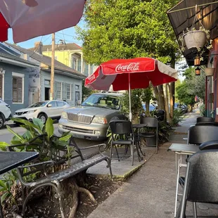 Sitting at Flora looking at the outside seating