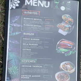 2021 Menu, Flora Plant Based Cusine Food Truck, Winter Park, Orlando