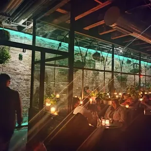 Plant atrium and booths