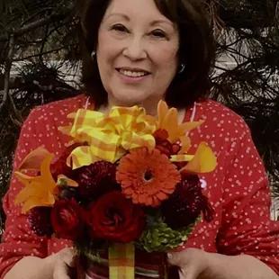 My mom's beautiful arrangement by Jen!