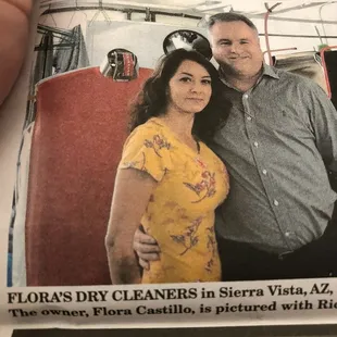 Richard Reese from ( Unipress ) visits Flora's Dry Cleaners.
