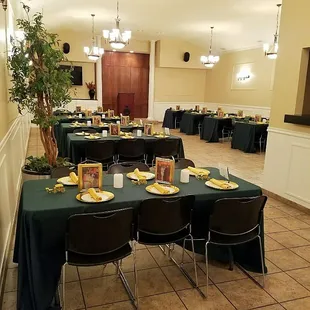 Table setup in West Wing