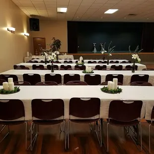 Elegant white decor in Main Hall