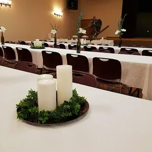 Elegant white decor in Main Hall