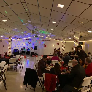 Party time here at their function hall.