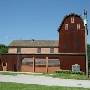 a large red barn