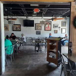 a view of the dining area