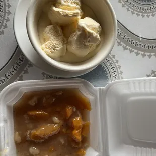 The last of the peach cobbler that day