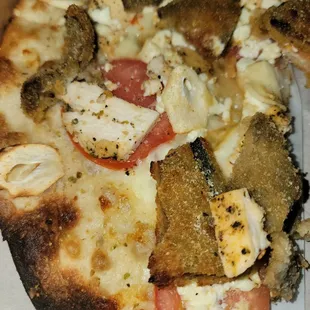 Egg plant olive oil pizza