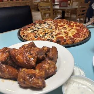 Pizza and wings