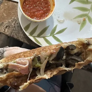 Inside of my calzone half....