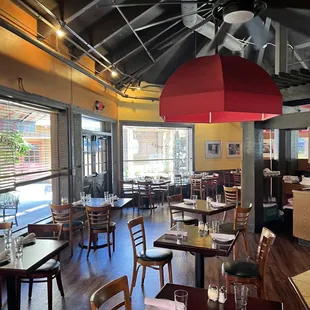 tables and chairs in a restaurant