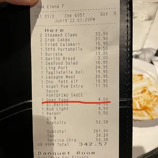 Extra $4 for sauce which they didn&apos;t mention