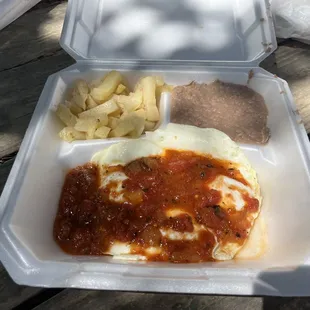 The huevos rancheros plate