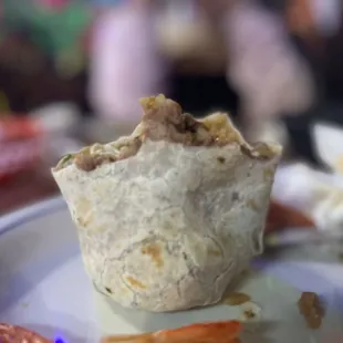 a burrito on a plate