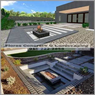 From 3D to Real Life- Gas Fire Pit with sitting area