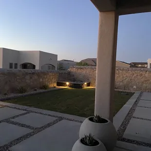 Back yard of our new home. It was nothing but dirt and weeds. We are so very happy with it all!