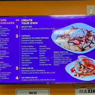 02.11.22 signature mini pancakes menu OR create your own