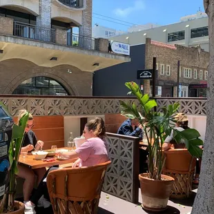 Newly installed outdoor parklet seating available