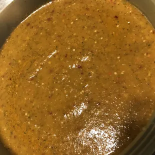 Our salsa borracha (orange salsa)