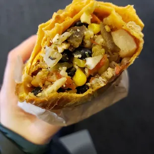 Vegan tofu and potato burrito...OK but very messy to eat in an airport terminal