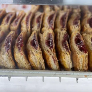 pastries in display case