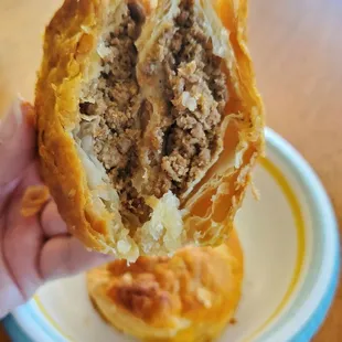 The beef inside the pastelito de carne