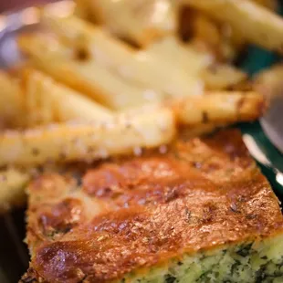 cornbread and fries