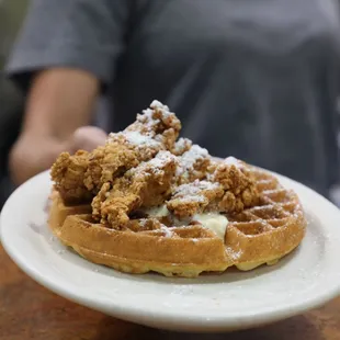 fried chicken and waffles