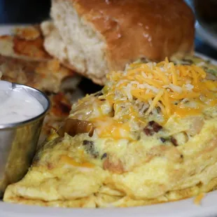 omelet and bread