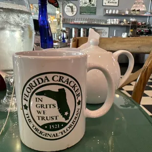 Hot tea and iced cold water!