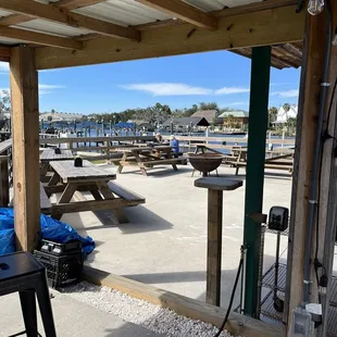 a view of a picnic area