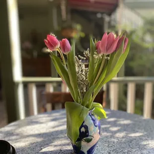 Breakfast table outside