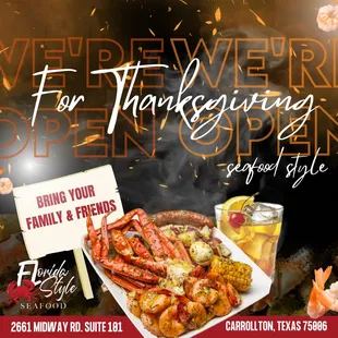 a plate of lobsters with a sign for thanksgiving