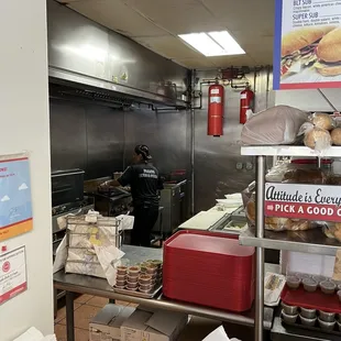 Open kitchen. Staff hard at work!