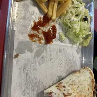 What's left of a gyro platter.