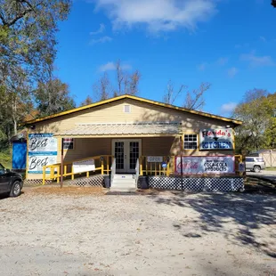 the front of the restaurant