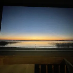 Sunset view from the screened porch