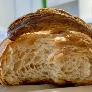 Inside the butter croissant