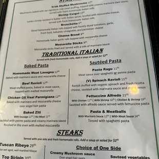 menu