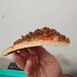 Meatlovers pizza (plant based). Gluten Free crust was too chewy per fiance.