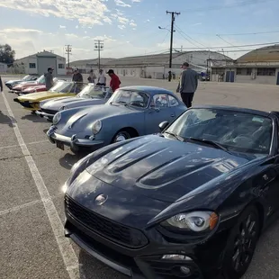 A few exceptions I brought my 17 124 Spider this time and one of our buddies brought his Classic 356 Porsche
