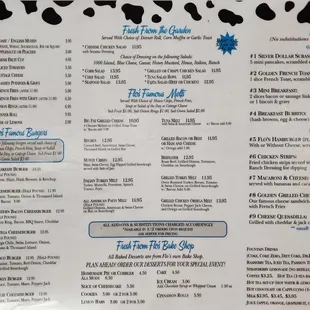 Menu as of Jan 2023