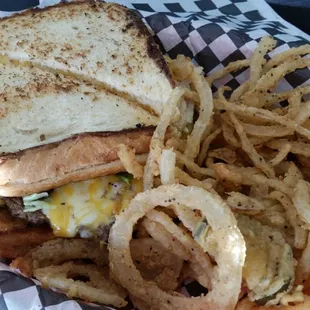 Stuffed Crust Burger &amp; Onion Rings