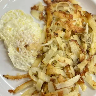 1 Egg (over easy) and hash browns