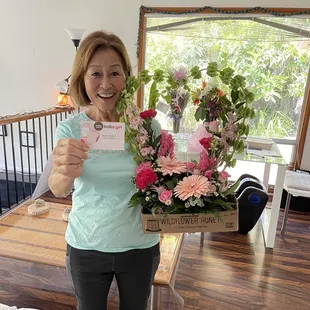 Grandma with her arrangement from Flo's!!!! She's having a granddaughter!